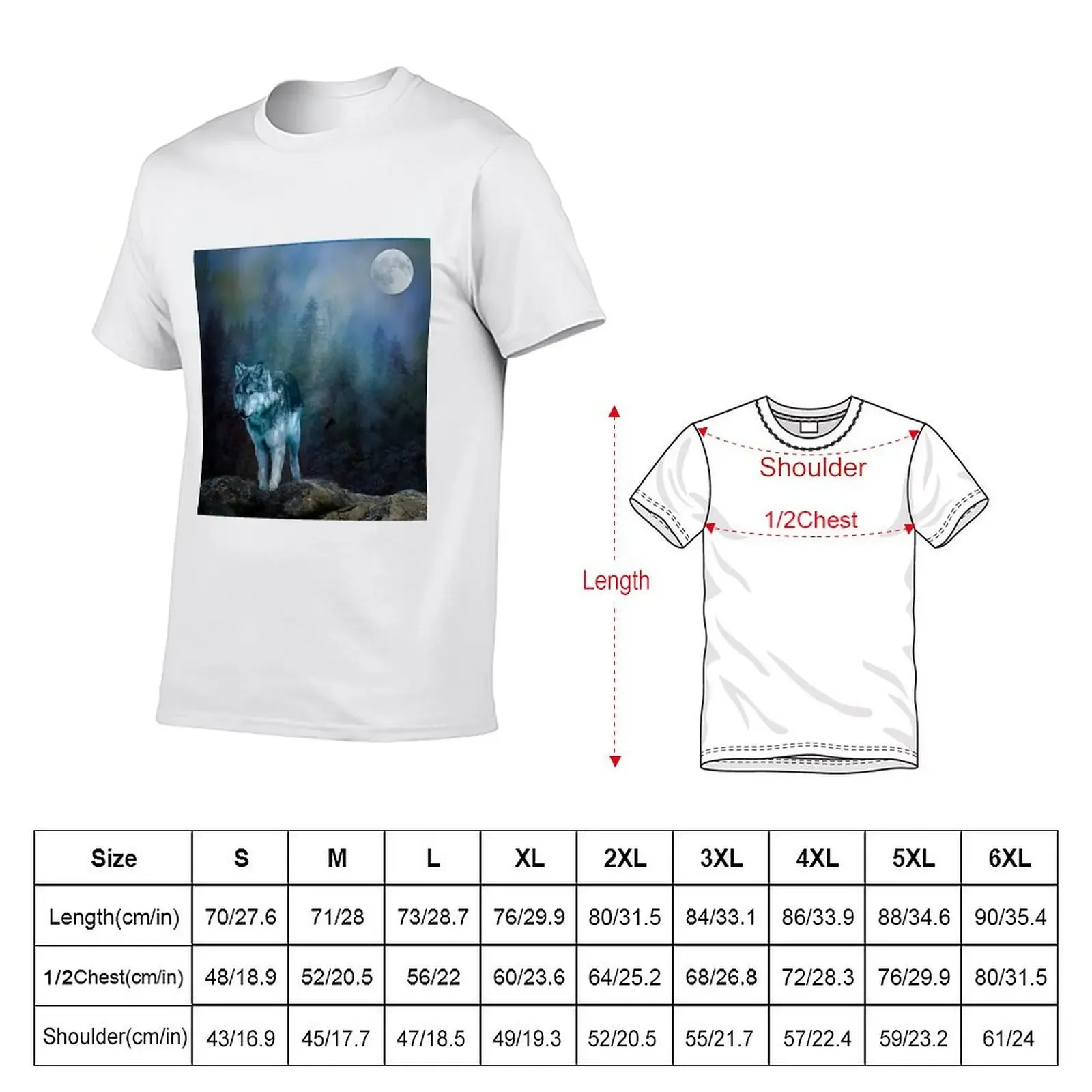 Lone Wolf Moon T-Shirt animal prinfor boys anime figures cute tops mens vintage t shirts