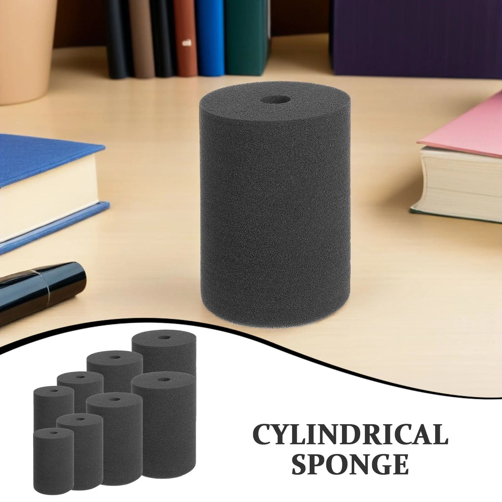 ฟองน้ำหมุนสำหรับทำแก้ว 8 ชิ้น ฟองน้ำทรงกระบอกแบบหมุนได้ ใช้ซ้ำได้ ไม่เสียรูป สำหรับงานฝีมือ จับกระชับ