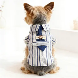Cotton Bear Print Dog Shirt For Pet Yellow White Cotton Bichon Chihuahua Small Puppy Animal Cat Apparel Summer Coat Jacket Goods