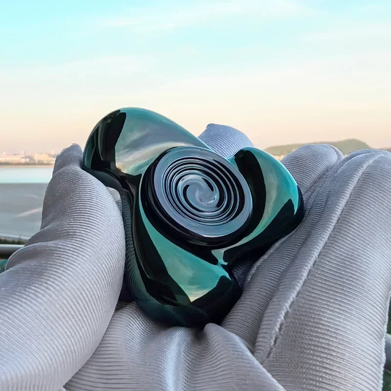 EDC ثلاث أوراق الكثبان الرملية الدورية مصقول الإصبع الدوران الضغط والضغط لعبة معدنية قطعة أثرية #2