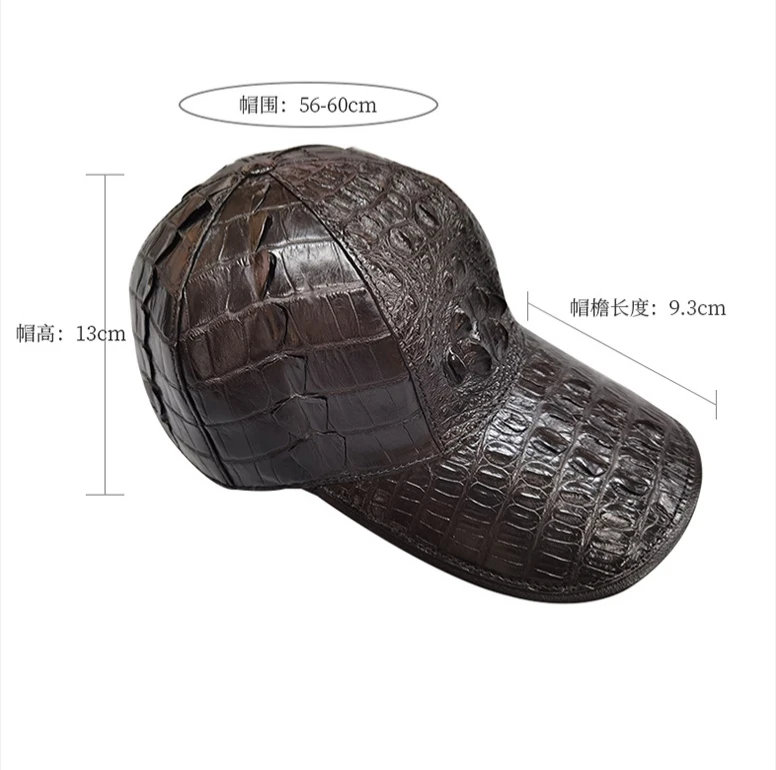 2024 new arrival crocodile skin baseball cap Genuine leather sun hat