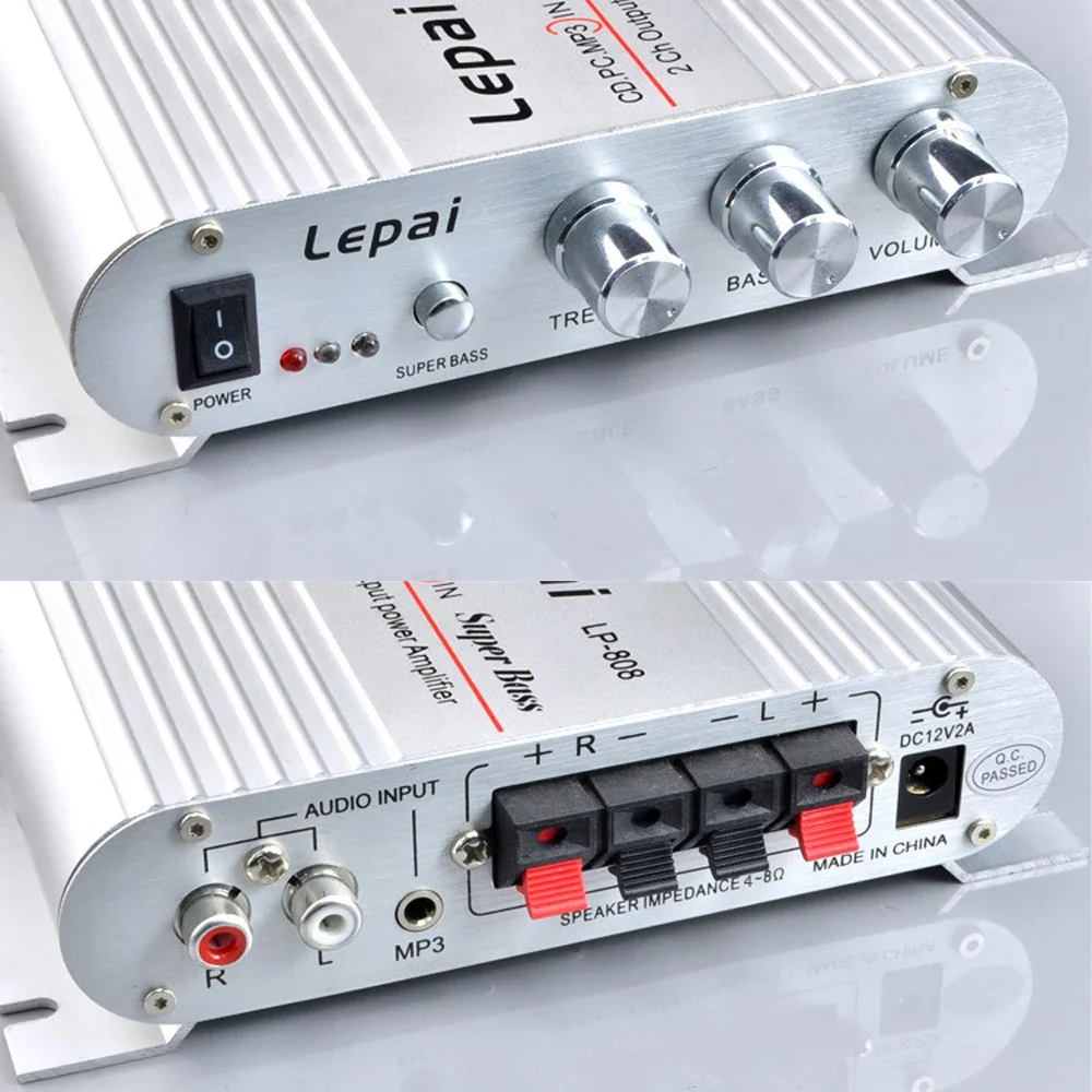 Lepy LP-808 BASS 앰프 채널 2.0 오디오 앰프, CD, PC, MP3 입력, HIFI 사운드 앰프, DC 12V EU US UK 플러그 지원