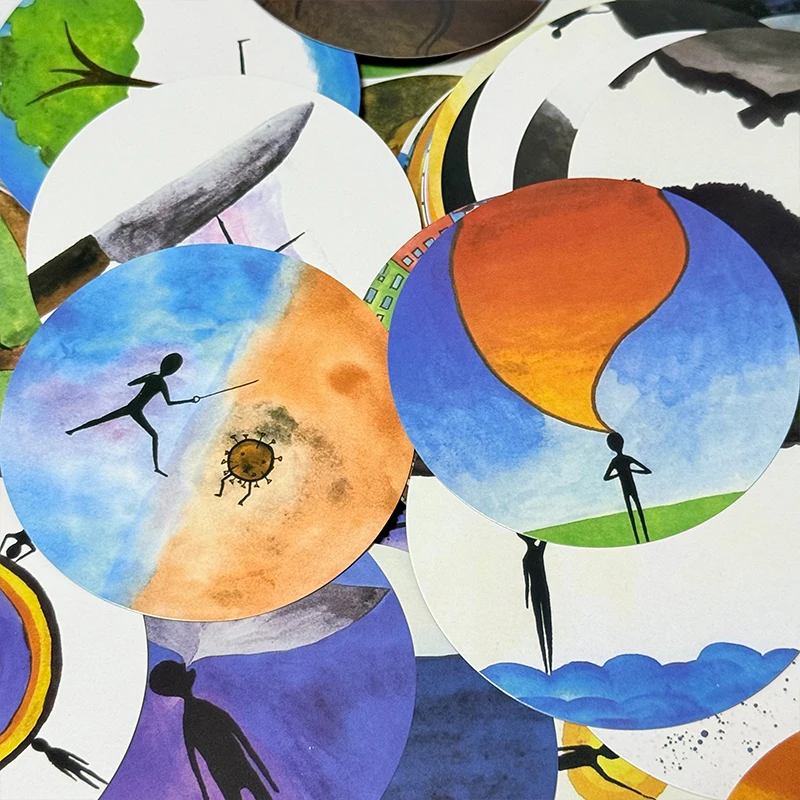 بطاقات INUK 98 قطعة بطاقات علم النفس على شكل دائري العرافة سطح السفينة لعبة بطاقة مضحكة للحفلات/الأسرة