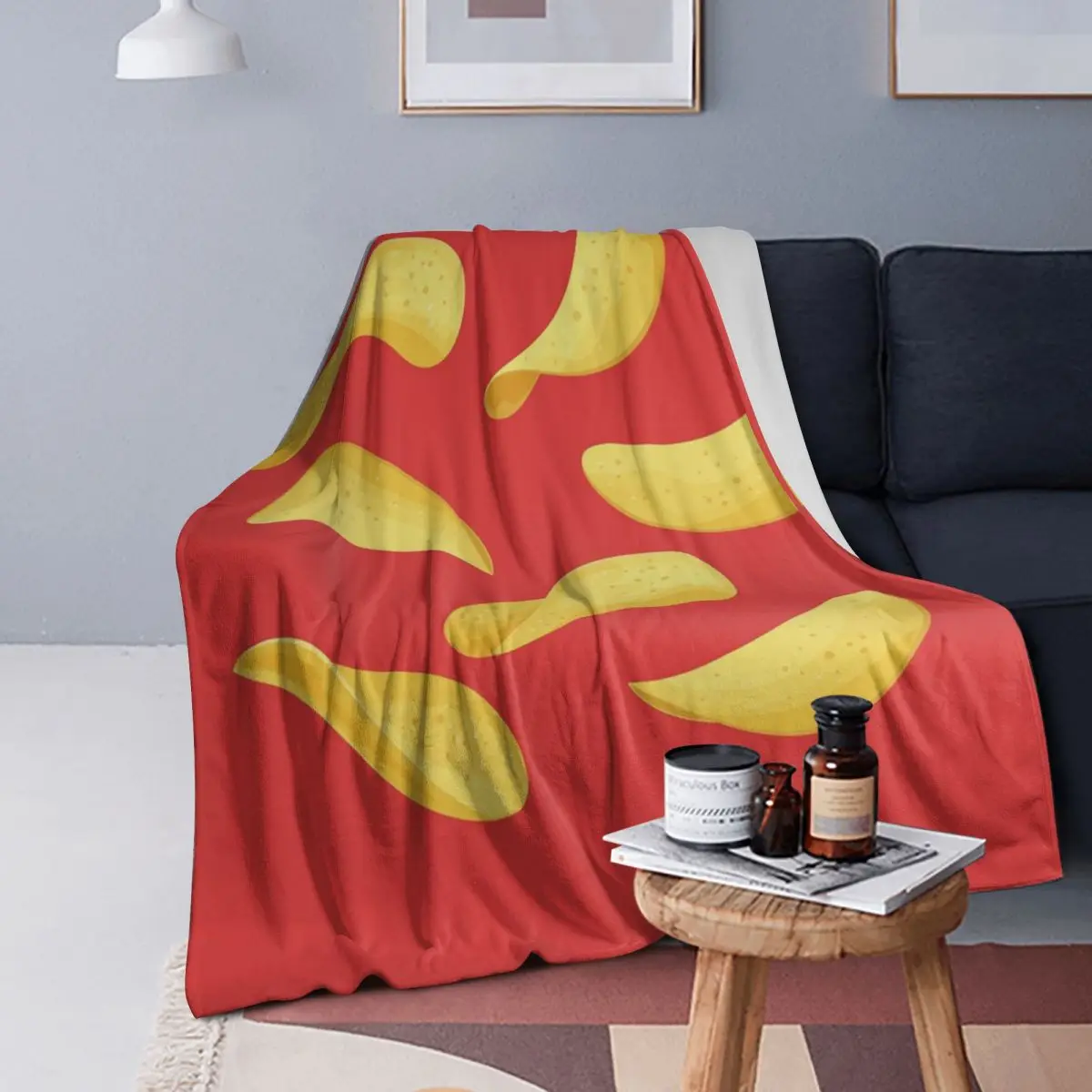 

Pringles Chips Potato Snack Blankets Soft Warm Flannel Throw Blanket Bedspread for Bed Living room Picnic Travel Home Sofa
