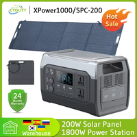 1800w Portable Power Station with 200w Solar Panel 220V Pure Sinve Wave Lifepo4 Battery UPS Function портативная электростанция