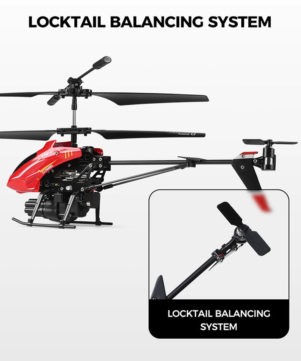 Wltoys RC helicóptero V398-C avión lanzamiento helicóptero 2,4 GHZ 6 ejes giroscopio presión altitud 3 uds Motor aviones de Control remoto