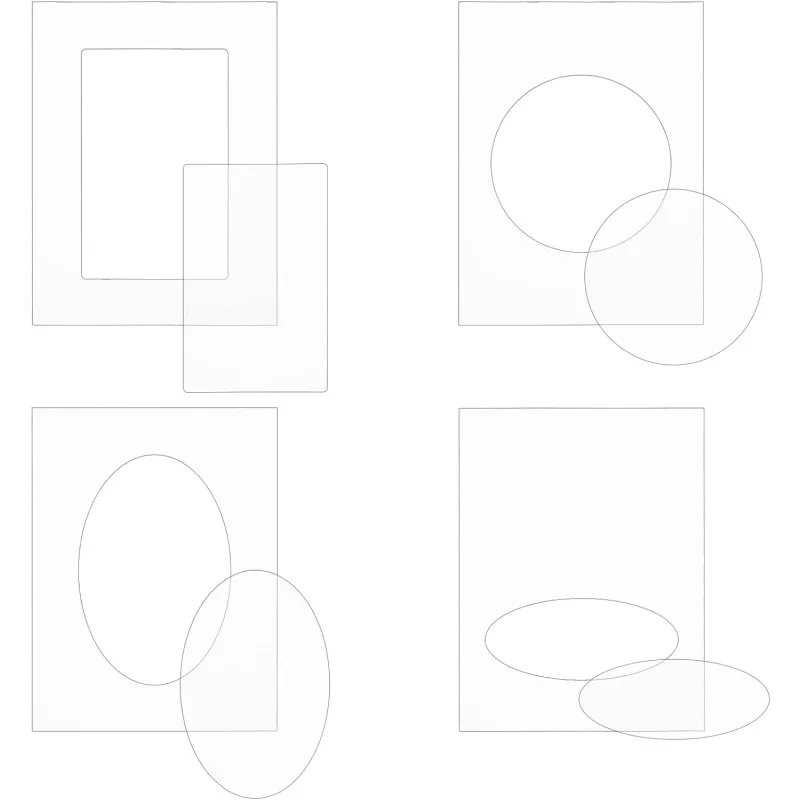 4Pcs 6x4.5inch Rectangle Frame Plastic Embossing Folders Clear Acrylic Embossing Diffuser Set for Card Making Scrapbooking