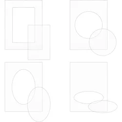 4Pcs 6x4.5inch Rectangle Frame Plastic Embossing Folders Clear Acrylic Embossing Diffuser Set for Card Making Scrapbooking