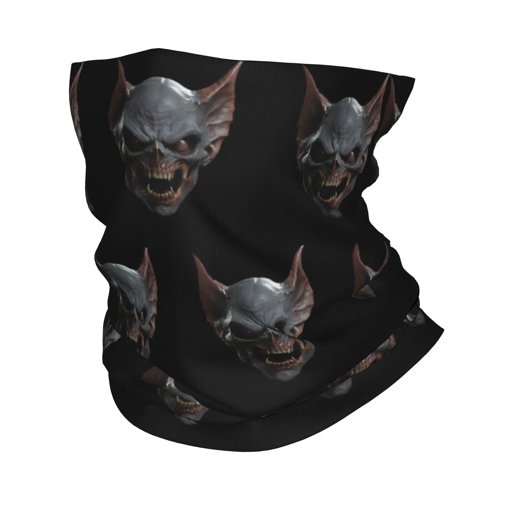 Demon Skull With Sharp Teeth And Pointed Ears Bandana Neck Gaiter UV Protection Face Scarf Cover Headband Tube Balaclava