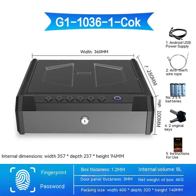 Imagem -06 - Biometric Gun Safe For Pistols Quick Access Pistol Safe Dispositivo de Segurança de Arma de Fogo com Bloqueio de Impressão Digital ou Key Pad