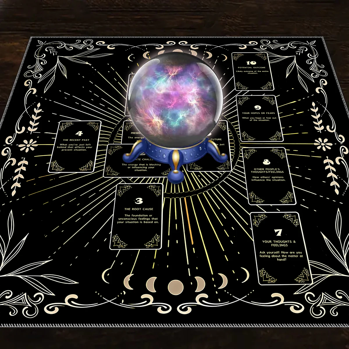1 Stück Tarot-Tischdecke, keltisches Kreuz-Tarot-Tischdecke für Wahrsagereien, geheimnisvolle Tischdecke zur Altardekoration – Detail 13