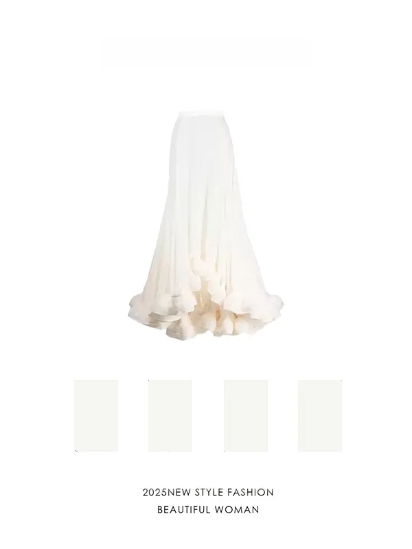 

Модная женская юбка А-силуэта миди, элегантная, красивая, струящаяся, с высокой талией, длинная, для офиса и повседневной носки