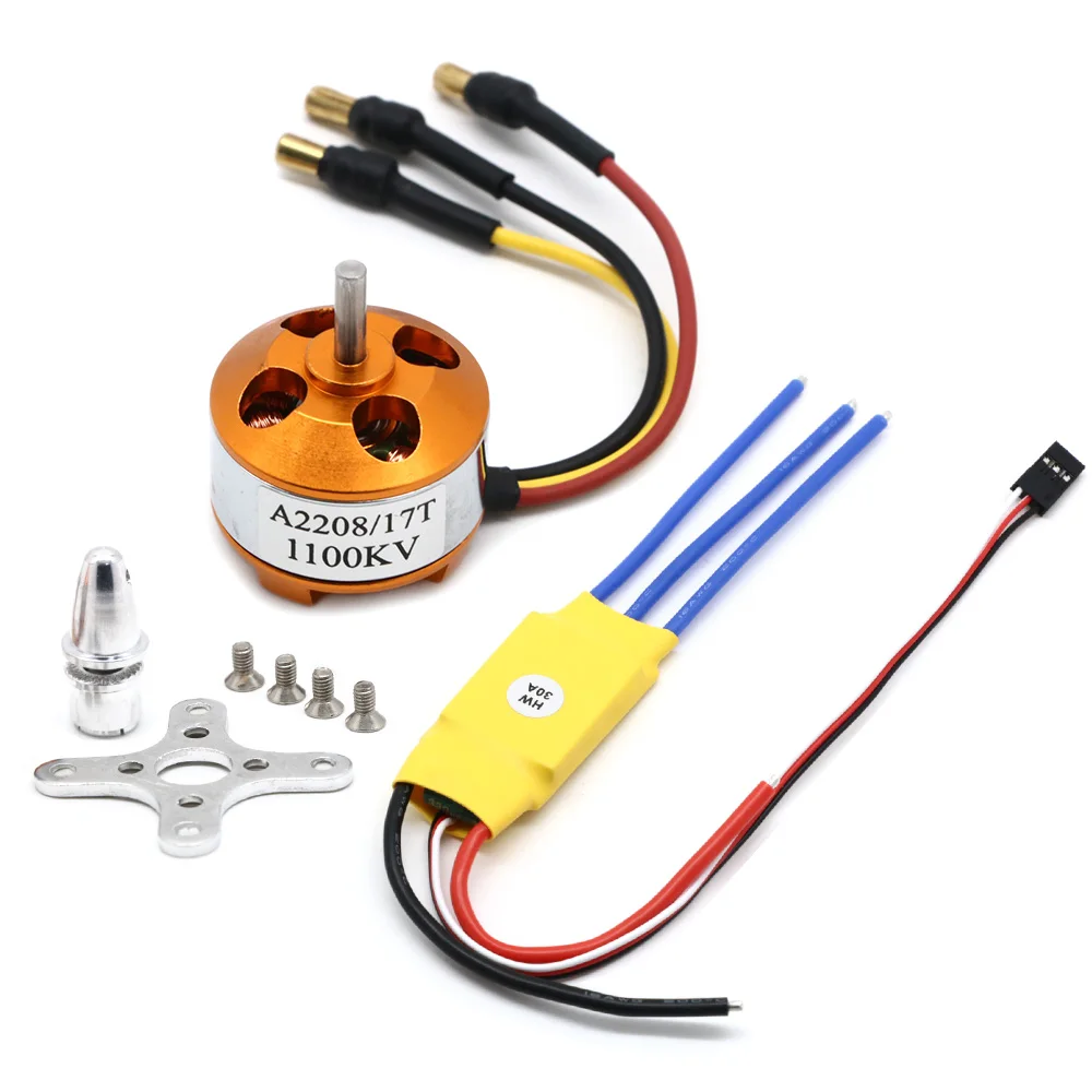 XXD A2212 A2208 930KV 1000KV 1400KV 2200KV 2700KV Bezszczotkowy silnik z bezszczotkowym regulatorem prędkości silnika ESC 30A do drona RC