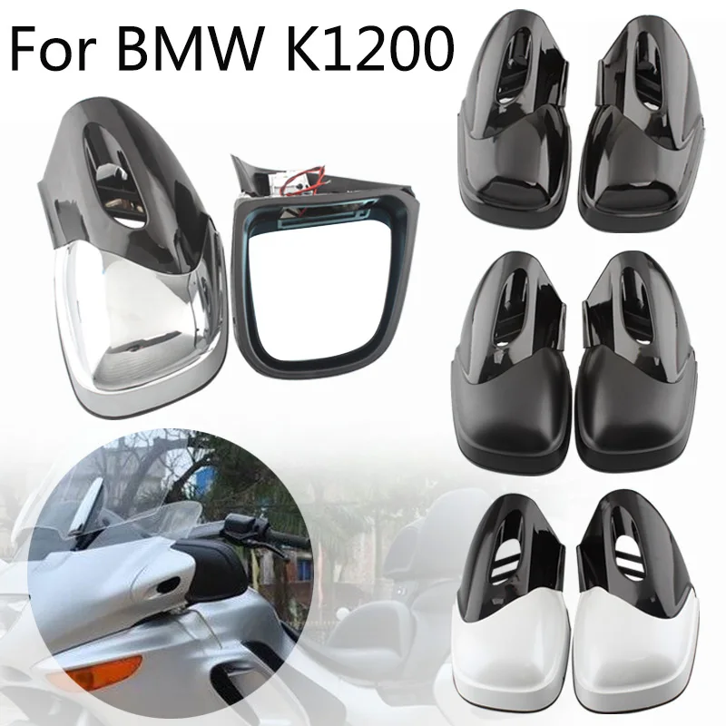 For BMW K1200 K1200LT K1200M 1999-2008 2000 2001 2002 2003 2004 2005 2006 2007 Black & Chrome Motorcycle Rearview Side Mirrors