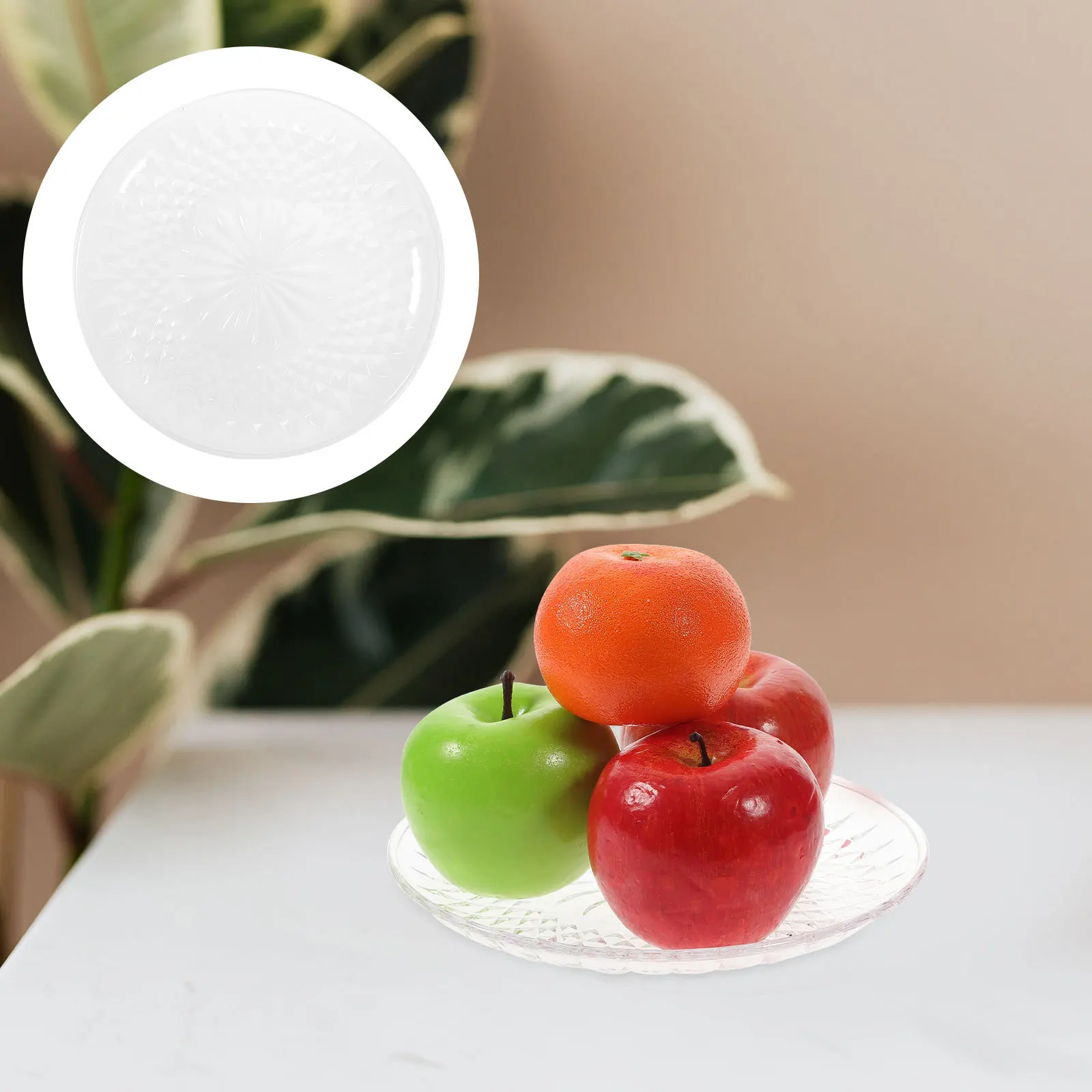 

4Pcs Acrylic Fruit Tray Clear Snack Plate Multi Use Decorative Holder for Party Wedding Tabletop Clear Plates