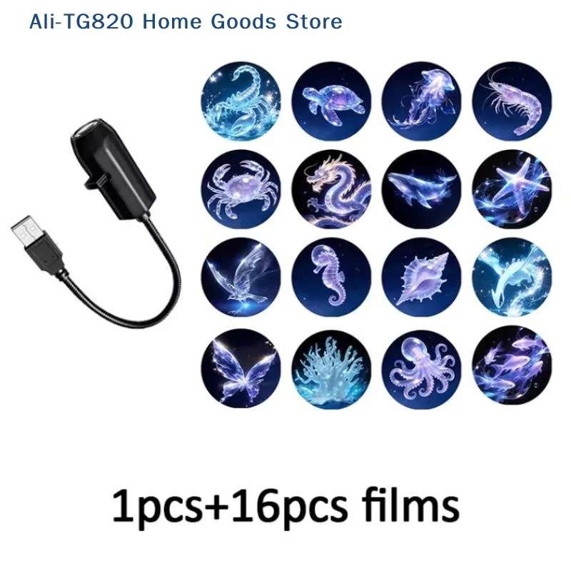 

[TG820]Creative Dreamy Ocean Animal Pattern Themes USB Projection Light For Room Ceiling Background Decoration