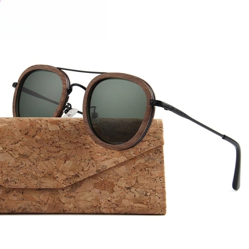 

Rectangle Wooden Sunglasses Women Men Polarized Retro Round Frame UV400 Protection Trendy Fashion Eyewear 2026 New