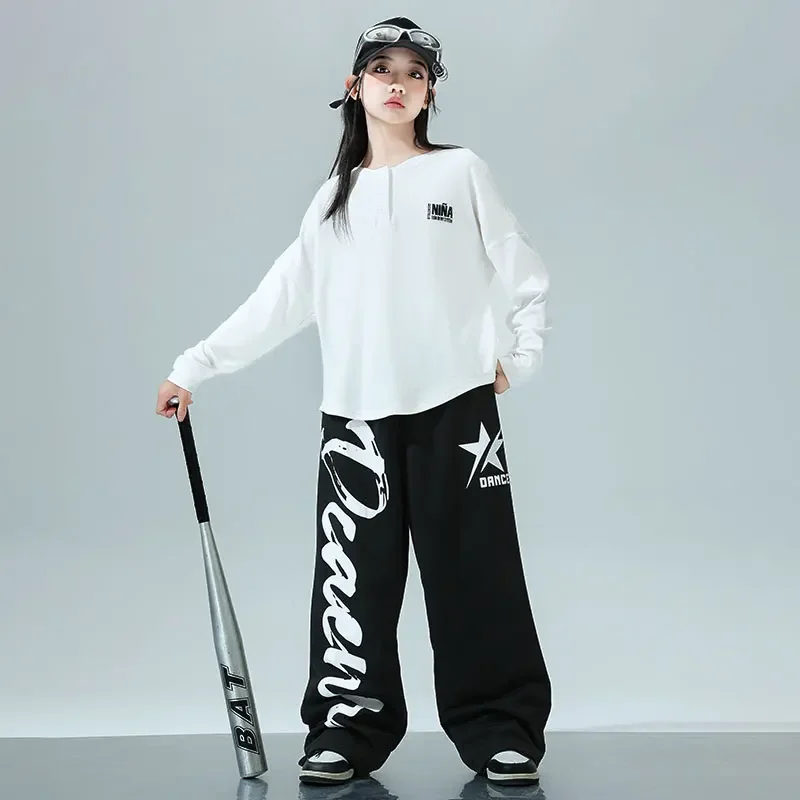 Chemise Graffiti de danse de rue pour garçons, pantalon déchiré, short Hip Hop, ensembles de vêtements pour enfants, pantalons en Denim Jazz, Costumes pour adolescents