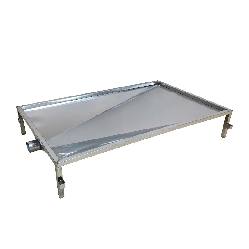 Dog cage with stainless steel funnel cage with toilet Large dog urine tray with fecal tray