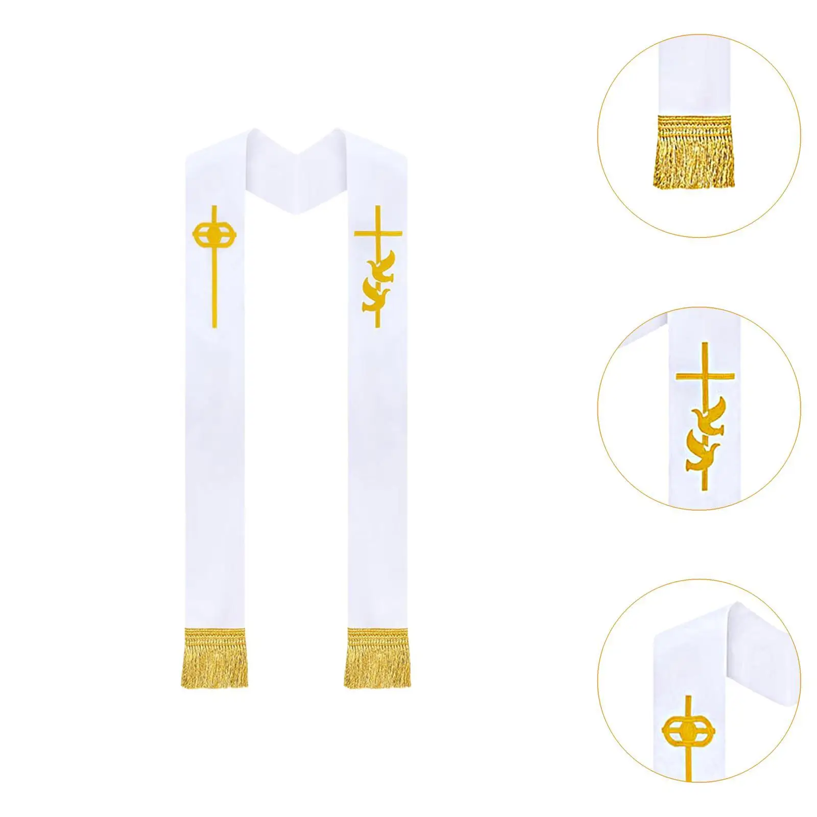 Embroidery Clergy Stole with Tassels,Priest Stole for Church Minister Graduation
