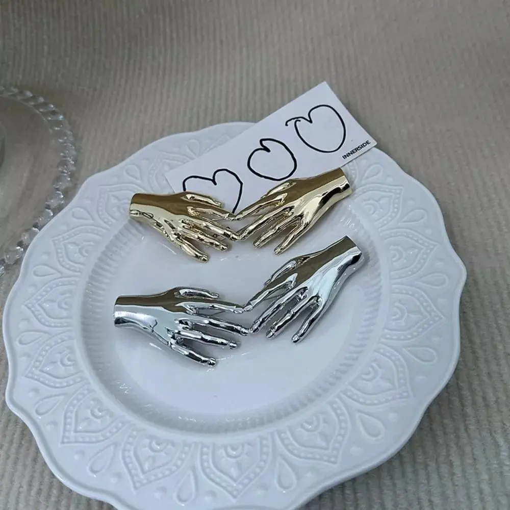 Новая металлическая брошь в форме ладони в форме руки, золотистая, серебряная булавка в стиле панк, броши унисекс, креативные булавки для шарфа, клипса для мужчин и женщин