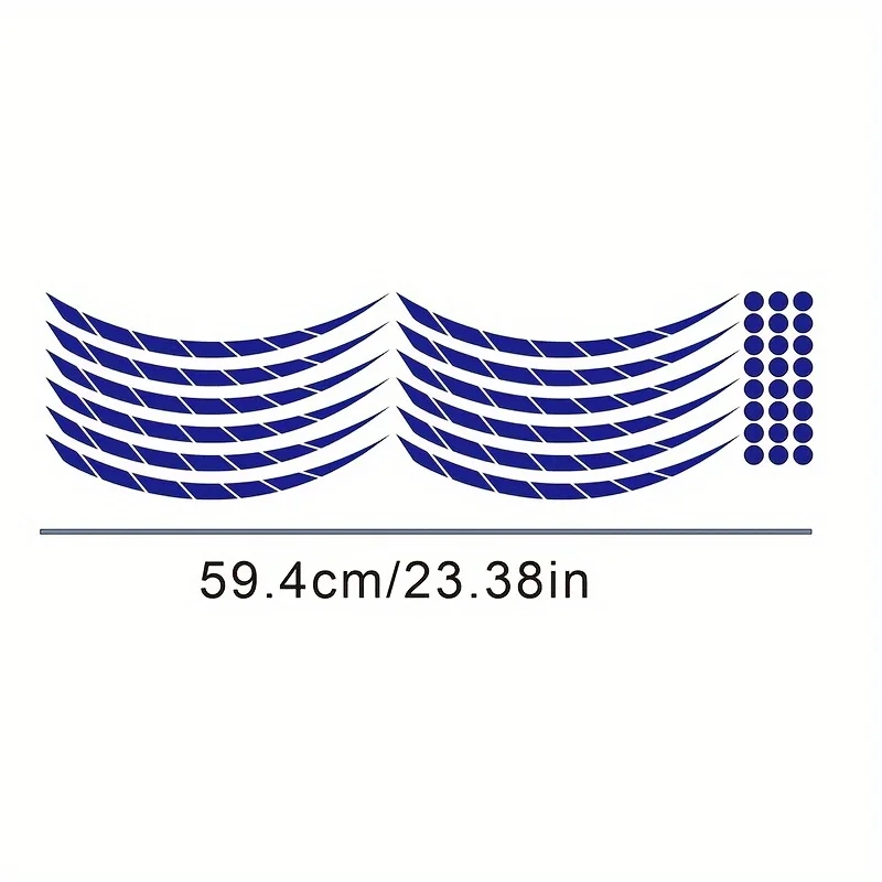 12 Stripe+24 Polka Dot Motorcycle Wheel Hub Stickers for 18-20 Inch Wheels Decoration Waterproof Motorbike Rim Vinyl Decals
