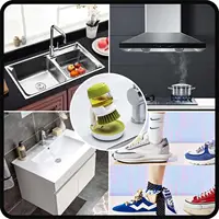 Kitchen Cleaning Brush, Multifunctional Pressing Automatic Liquid Dishwasher, Dish Scrubber with Soap Dispenser Clean Tools - Image 3