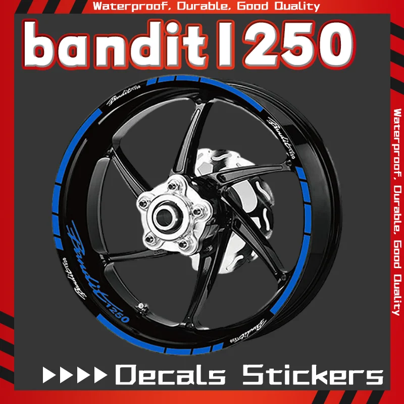 ใหม่สติกเกอร์ติดล้อรถจักรยานยนต์ Bandit650 Bandit1250ขอบยางล้อหลังด้านหน้าสติกเกอร์แถบสะท้อนแสงสติกเกอร์โจร650/1250