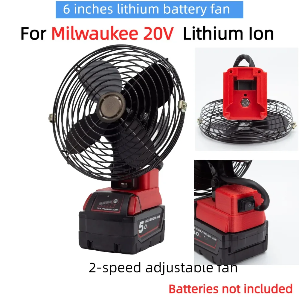 Ventilador Elétrico Recarregável para Milwaukee Interface de Íon de Lítio Ventilador Portátil Doméstico e Externo sem Bateria 20v