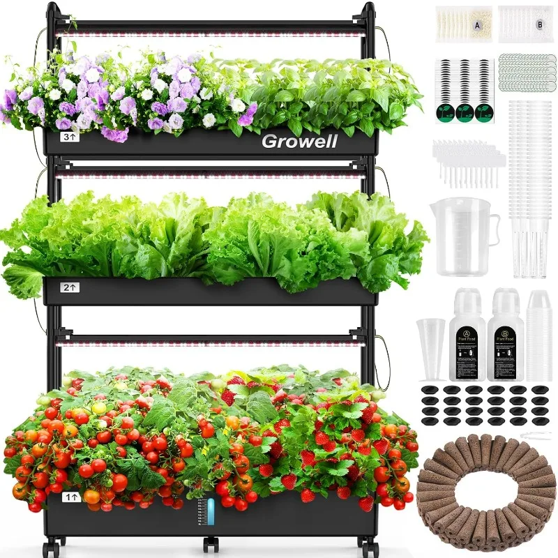 

Hydroponics Growing System Kit, 60 Pods Vertical Garden with LED Grow Light, Auto Circulating Water System & WiFi Smart Plug