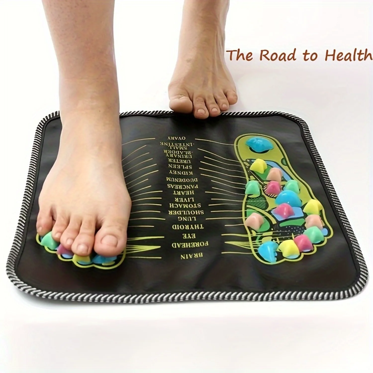 

Foot Massager Mat with Pebble Road Design - Fatigue Relief, Acupressure Therapy for Feet with Special Functions - Durable for T