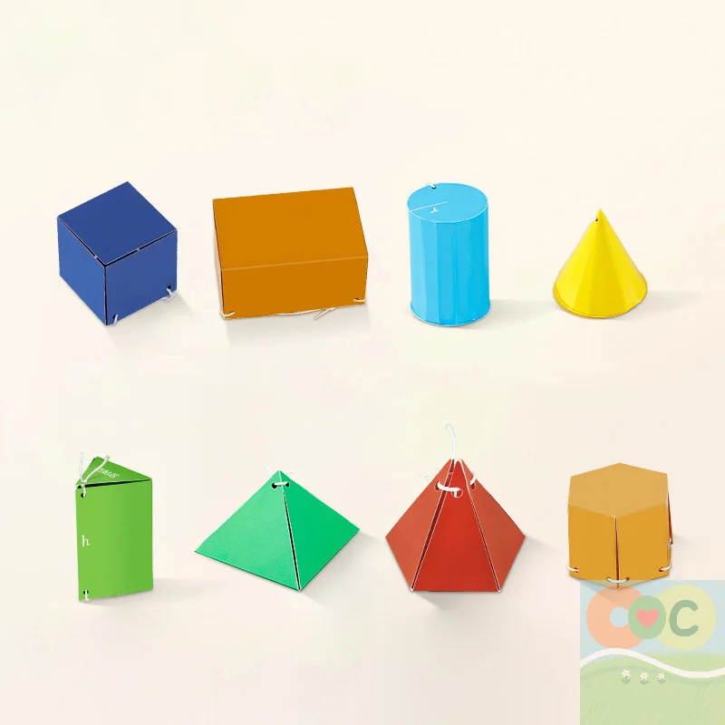 HH Pull String Libro per l'apprendimento della geometria 3D, libro per l'apprendimento della geometria 3D con design a corda intrecciata Insegnare le formule di volume e area superficiale