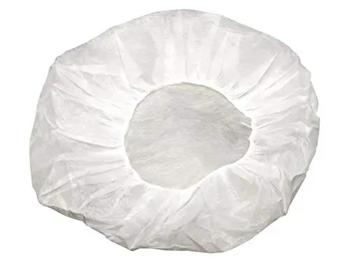 

Disposable Caps Hair Nets, Salon Spa Food Service 100 Pack 21" White