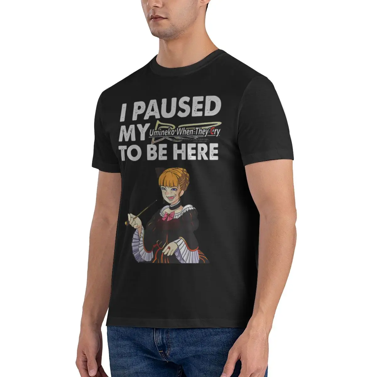 Funny I Paused My Umineko When They Cry To Be Here Men's Printed T-Shirt Unisex T shirtShirt Sport view 4