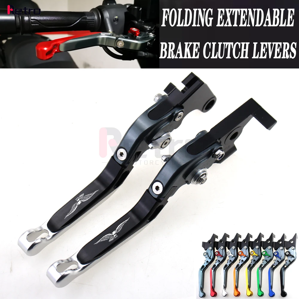 

For Moto Guzzi V9 Bobber/Roamer 2016-2017 Motorcycle Folding Extendable Front Rear Brake Levers