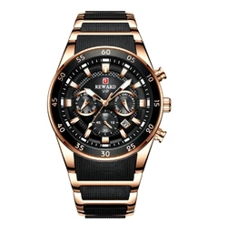Men's Watch Fashion Quartz Watch and Steel Belt Watch Calendar Quartz Business Leisure Six Pin Watch Shipped Within 48 Hours
