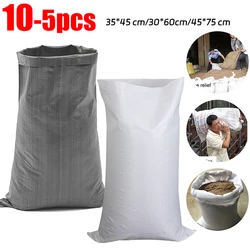 10/5pcs Thickening Flood Sandbag 45*75 Cm Soil Flood Protection Sandbag Reusable Polypropylene Plastic Outdoors Storage Bag