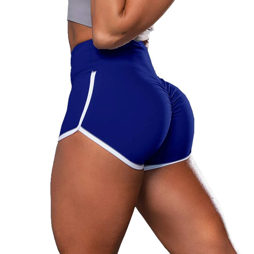 Shorts esportivos de cintura alta para mulheres, apertados, seda láctea, sexy, monocromático, grande, novo, verão, 2024