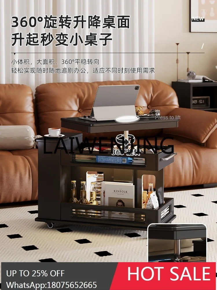 Modern Simple Movable Lifting Small Coffee Table Table Sofa Flip Side Table Side Cabinet Living Room