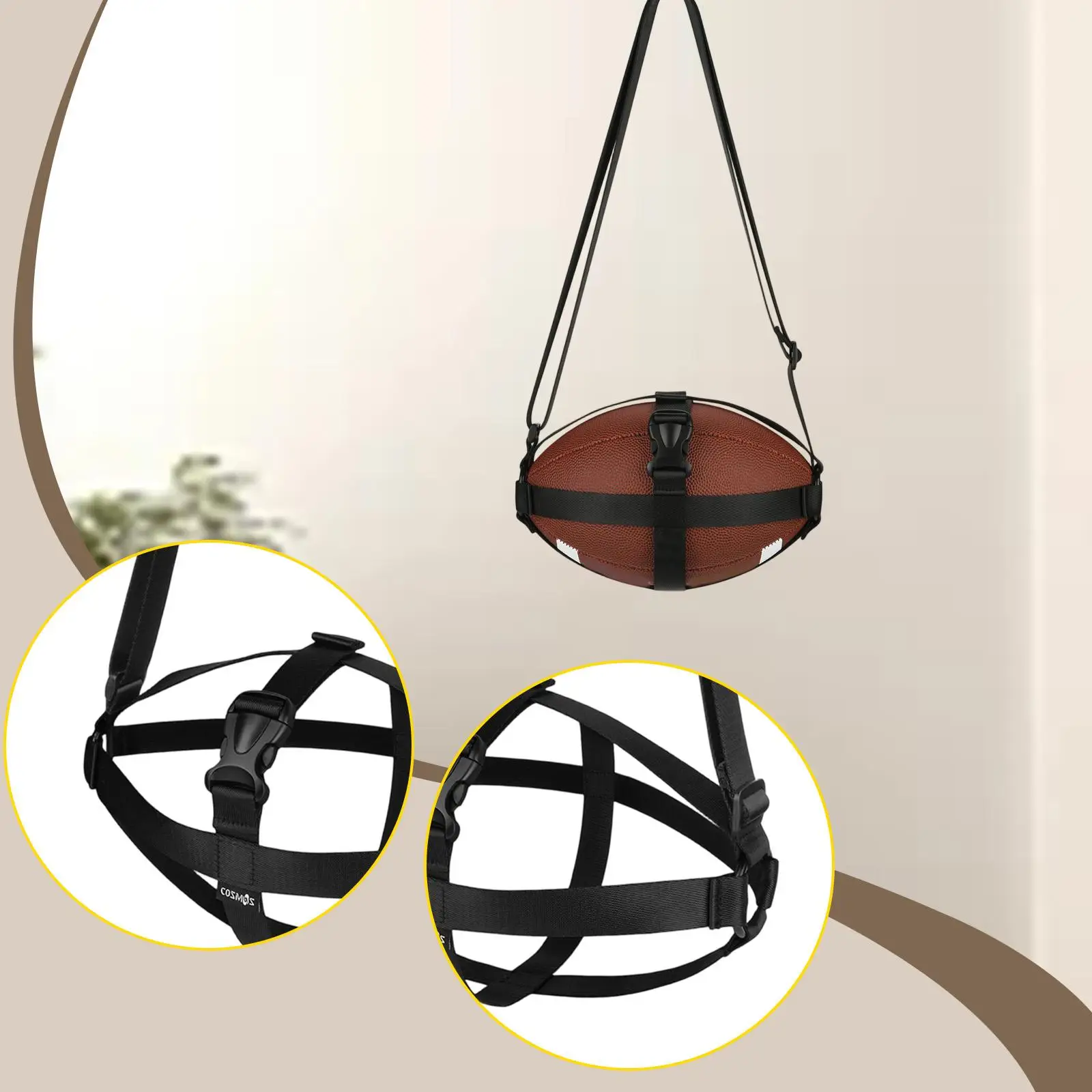 

Ремень для хранения регби, плечевой ремень, сверхмощный, универсальный ремень для переноски, переноска для мяча для футбола на открытом воздухе