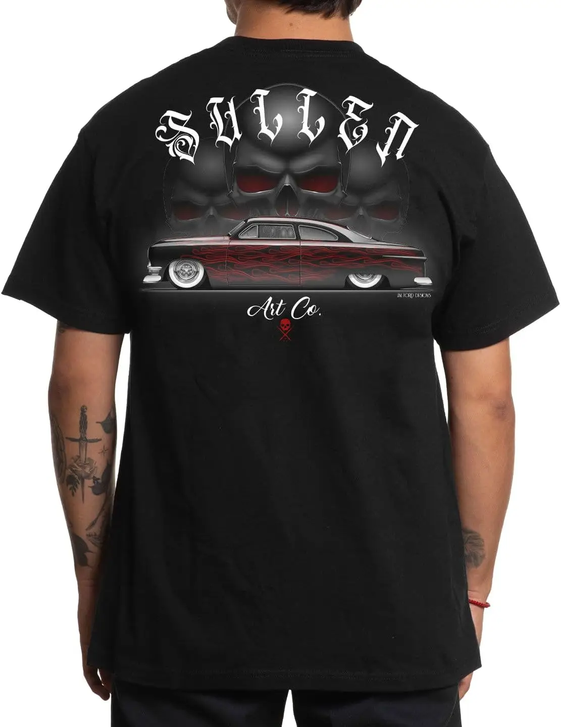 Sullen Men's 50 Shoebox Hell on Wheels Series Tattoo Lifestyle Graphic Standard Short Sleeve Tee Black