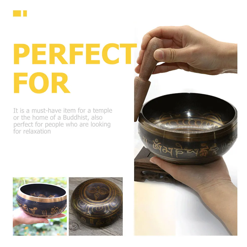 

1 Set Tibetan Singing Meditation Sound Healing Copper Bowl For Yoga Relaxation Zen Buddhism Gift Buddhists Accessories Sound
