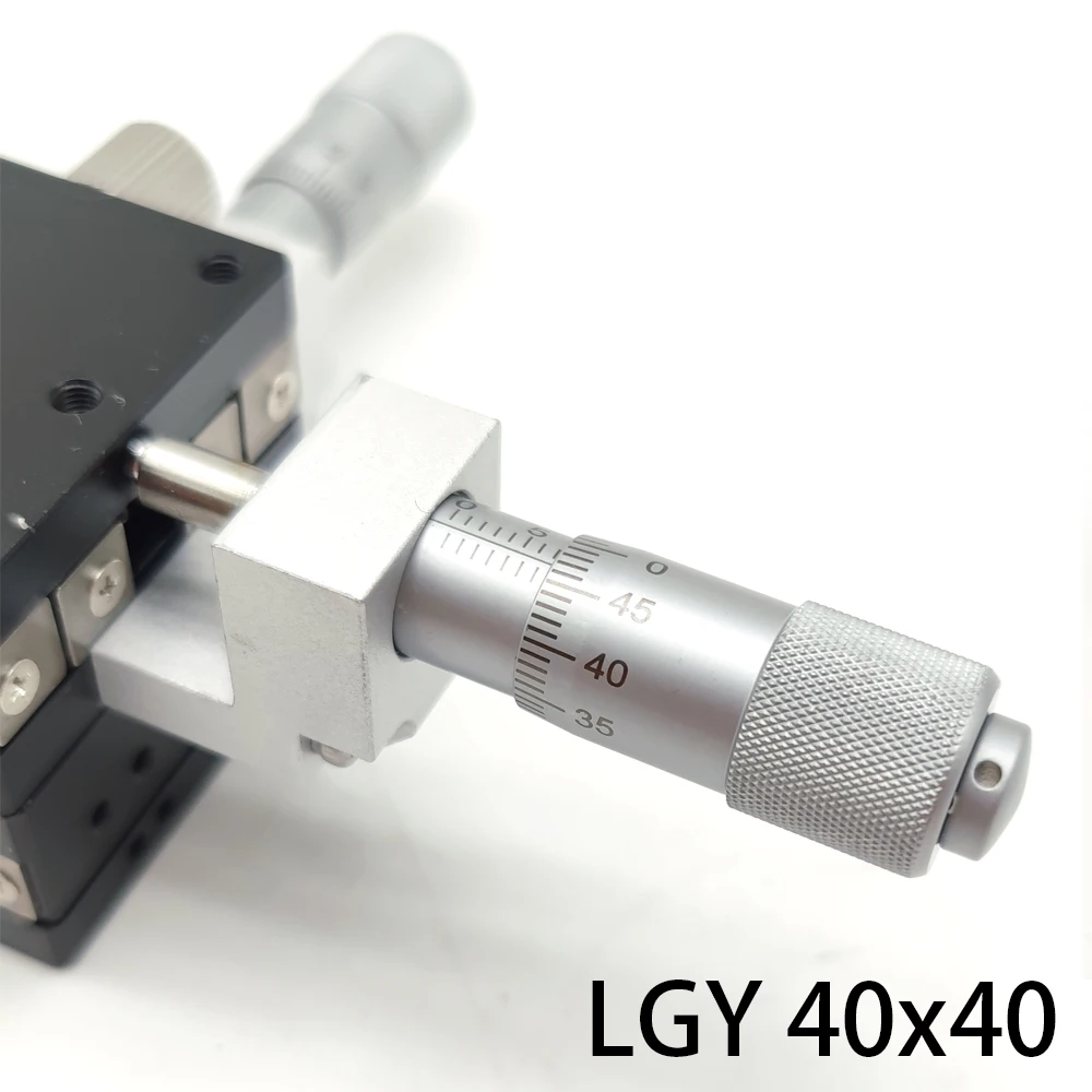 XY Axis Stages 40x40mm gałka mikrometr przesuwna prowadnica szyna typ platforma ręczne przesuwanie stół przesuwny LGY40-R LGY40-L