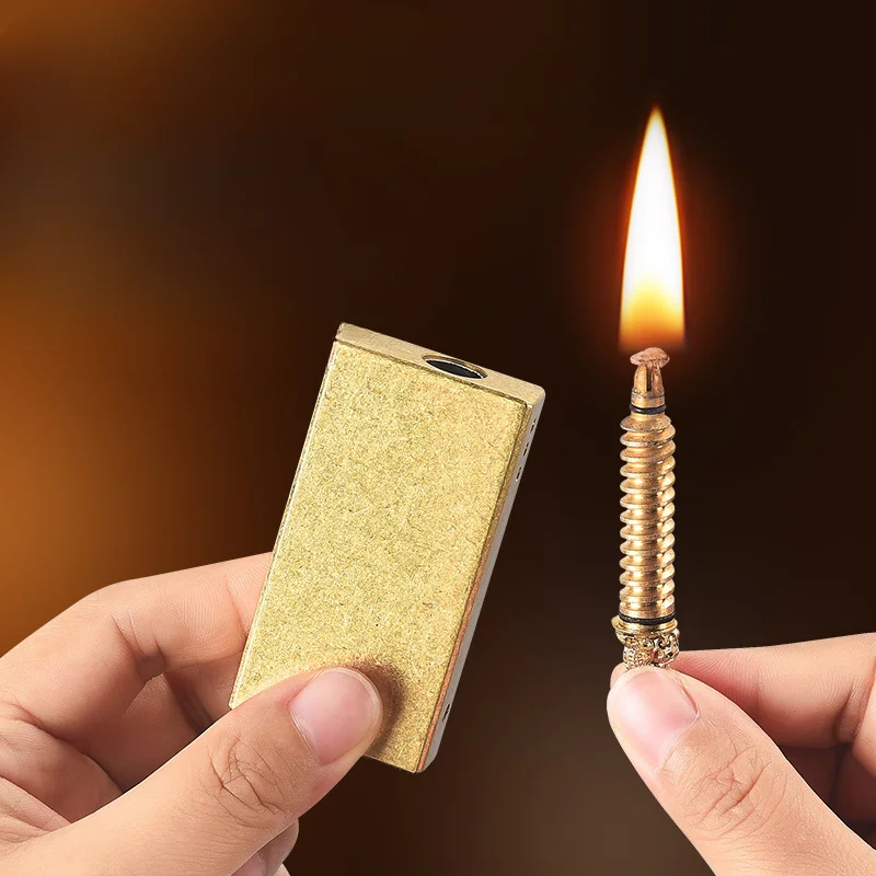 New Metal Retro Leading Kerosene Lighter Creative Pull type Ignite 10000 Times Matches Outdoor Camping Fire Smoking Accessories