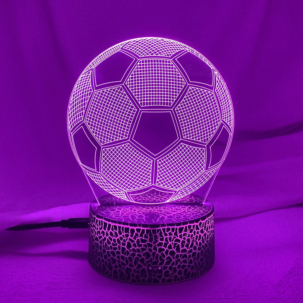 3d Illusion Child Night Light Football Ball Touch Sensor Remote Nightlight for Kids Bedroom Decoration Soccer Table Lamp Gift