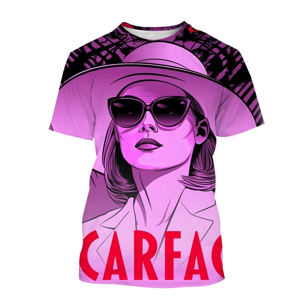 New Hot Selling Scarface Fashion T-Shirt Movie Scarface 3D Print Casual Cool Short Sleeve Tony Montana Print Harajuku Street T-S
