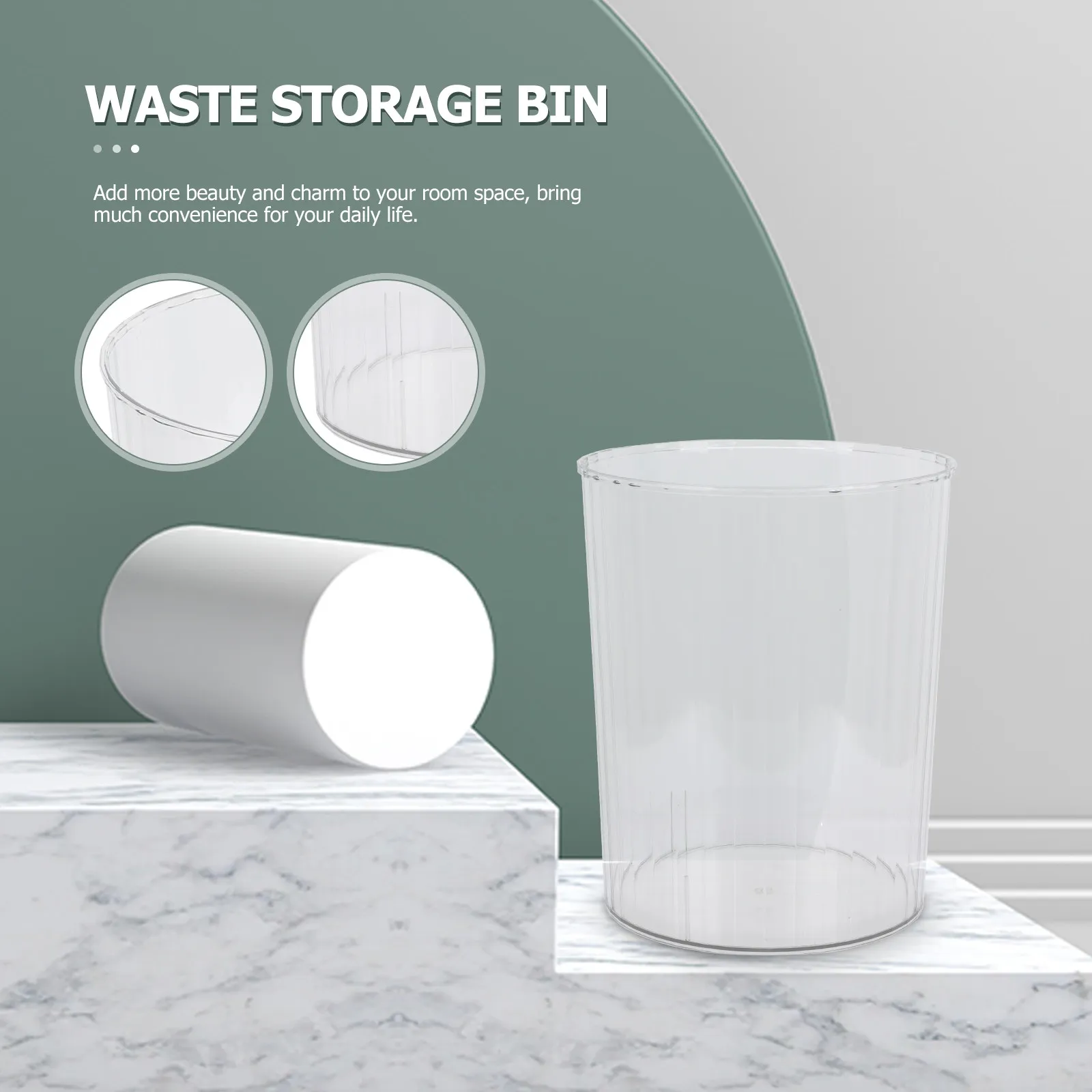 

Прозрачное мусорное ведро в простом стиле, универсальное ведро для цветов, удобное ведро для хранения мусора для ванной комнаты