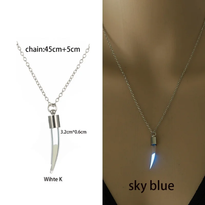 2023 Time Hourglass Fluorescent Moon Sweater Chain Halloween Glow In The Dark Pendant Necklace New Jewelry Accessories for Women