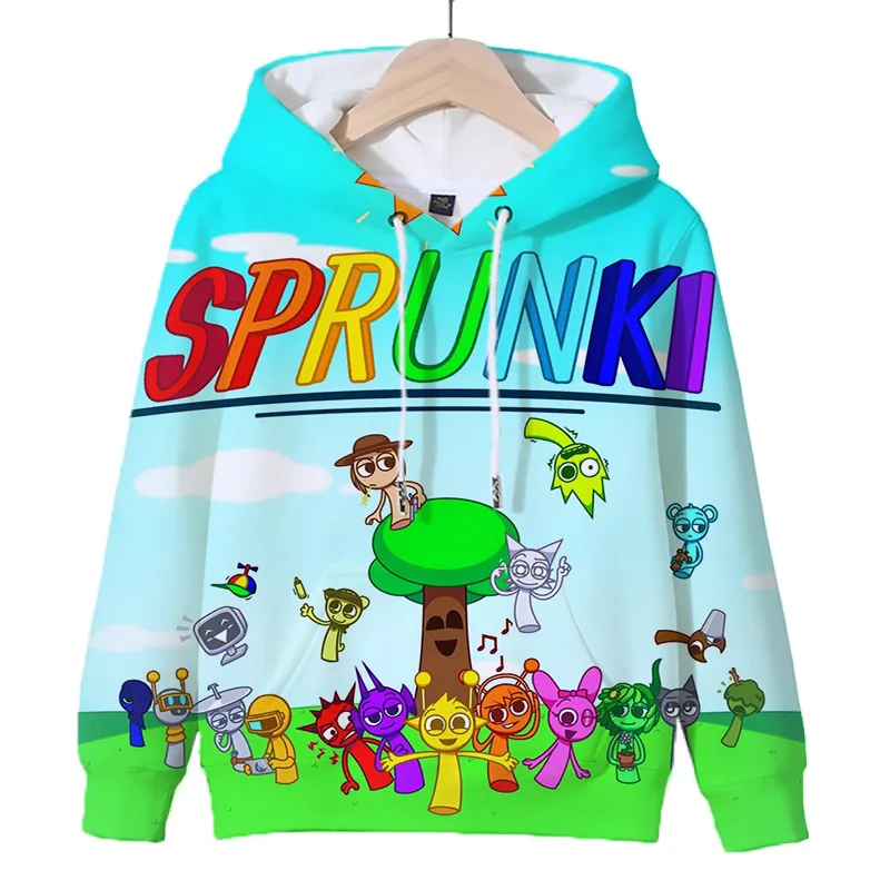 

Hot Sale Sprunki Print Kids Hoodies Cute Cartoon Girls Boys Spring Pullover Incredibox Game Y2K Clothes Children Sweatshirts