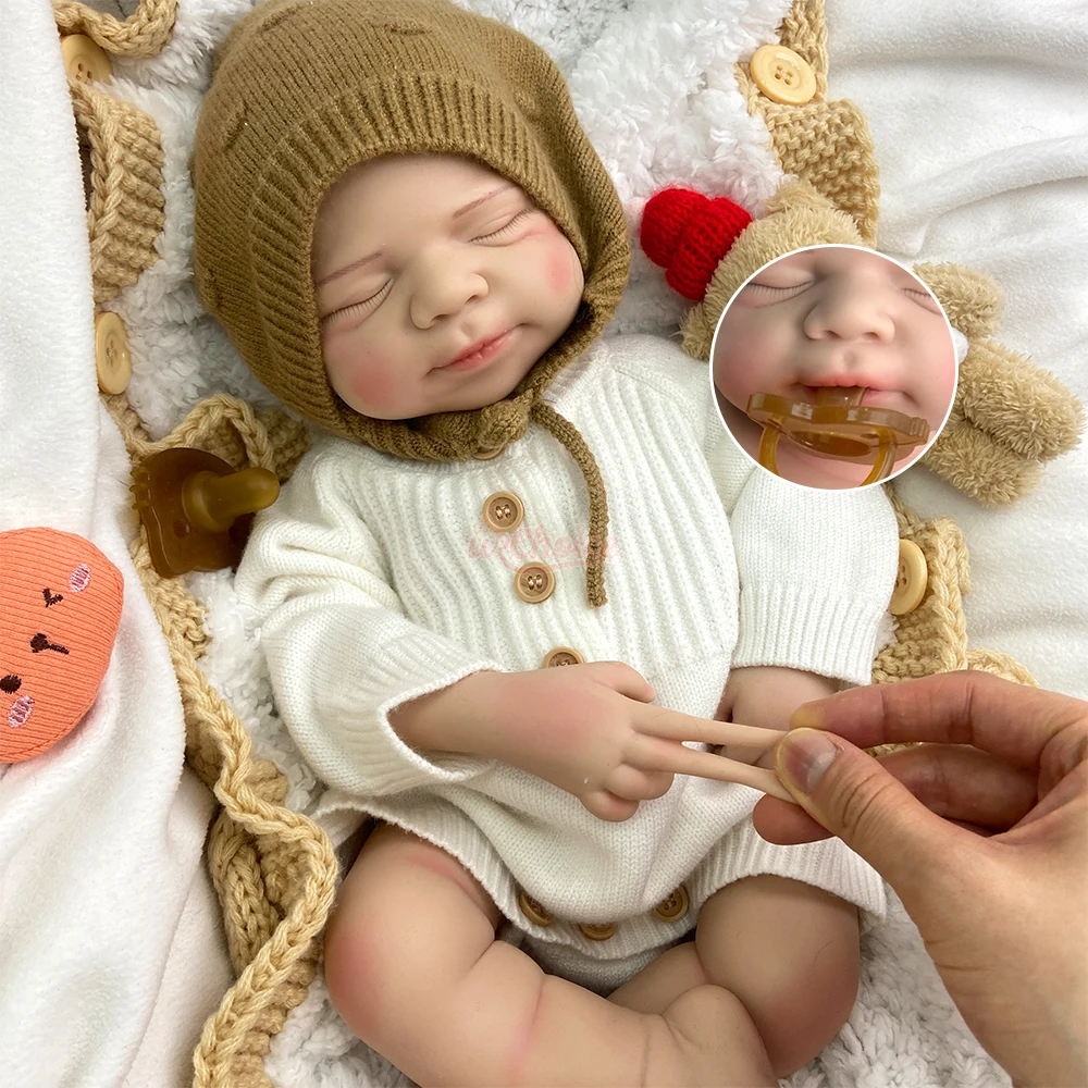 

50-сантиметровая кукла-реборн из цельного силикона (девочка/мальчик) с возможностью использования сосок, реалистичным утяжеленным телом, анатомически точная, подарок для новорожденных